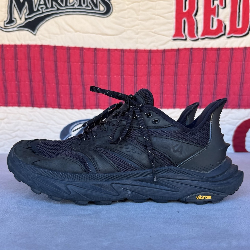 Size 12 -‎ Hoka Men's Anacapa 2 Freedom Black Trail Running Hiking 1155192/BBLC